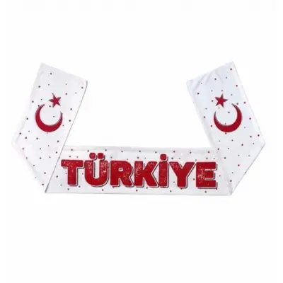 Türkiye Beyaz Taraftar Atkısı 17x140 cm