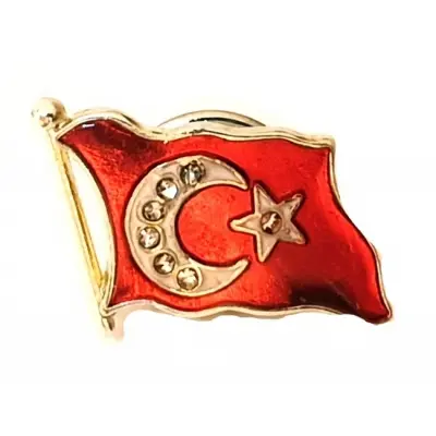 Ayyıldız Taşlı Türk Bayrak Rozeti (30 'lu)