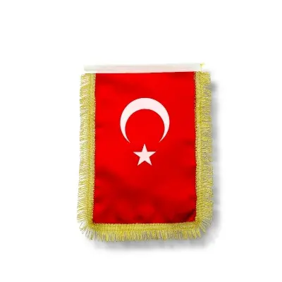 Trampet Boru Bayrağı (Simli) 15X22.5 cm