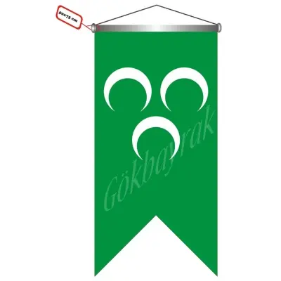 Yeşil Üçhilal Bayrağı- 50x70 cm