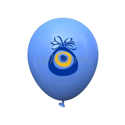 Nazar Boncuklu Açık Mavi Balon (100'lü)