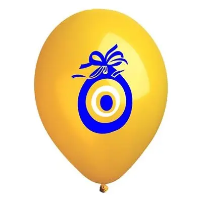 Nazar Boncuklu Sarı Balon (100'lü)